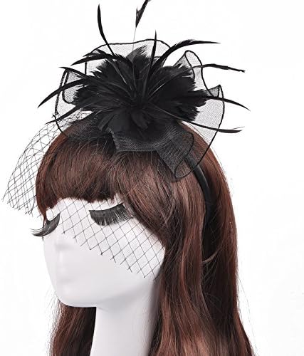 FANGYAO Europe NET yarn feather hair accessories stage small hat flower