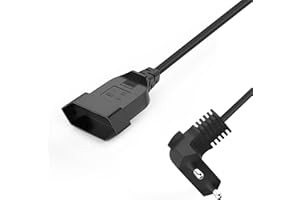 VIEVRE Przedłużacz płaski, wtyczka euro, przedłużacz 2,5 A, 250 V, krótki kabel przedłużający, wtyczka typu C, euro, do telewizora, komputera, monitora, projektora, sprzętu gospodarstwa domowego (1 m)