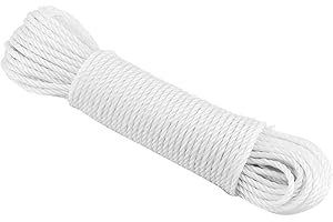 WIFEHELPER 20m Nylon Leinen Schnur W?scheleine Hausgarten Camping im Freien(Wei?)