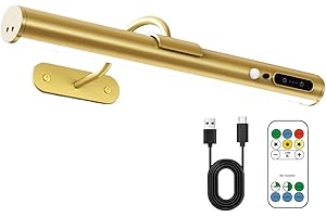 bravzurg lampara pared sin cable con sensor movimiento, 4000mah aplique recargable, luz cuadros inalambrica con mando a distancia, lamparas inalambrica para cuadro, baño, espejo, interior