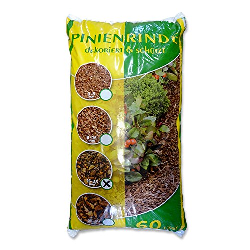 Preisvergleich Produktbild Pinienrinde 60l grob - 25 mm Pinienmulch Dekorinde Mulch Rindenmulch