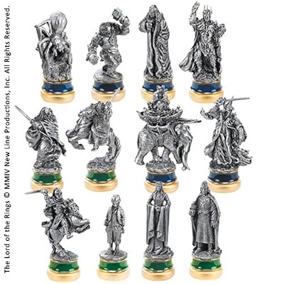 Noble Collection le seigneur des anneaux set de pièces de jeu d échecs le retour du roi