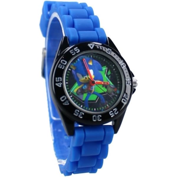 Taport® Orologio al quarzo rotondo in pelle blu per conigli Fans e2