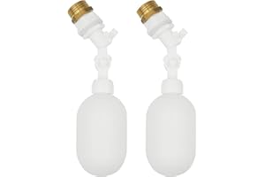 YUECHENG Mini valvola galleggiante a 2 pezzi, rubinetto dell'acqua per cani, valvola a sfera con braccio regolabile, spegnimento automatico, filtro dell'acqua, adatta per acquari (attacco da 1,27 cm)