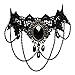 Produktbild Ouinne Halsreife Spitze Gothic Blume Lolita Perlen Schmuck Anhänger Halsband Choker Halskette, Schwarz