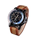 Rcool Lässige Herren Uhren Analog Quarz Kunstleder Handgelenk Armbanduhren Kaffee