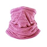 AYPOW Fleece Neck Warmer, Winter Warm Versatile Neck Warmer Extra Long Thick Neck Tube Windproof Balaclava Hood（Rose Red Color） - Elastic Universal Size