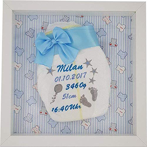 Preisvergleich Produktbild Bestickte Windel im Rahmen