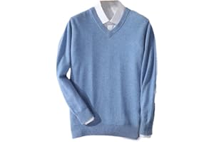 SUVOIIER Men Cashmere Sweater Men Pullover Warm Classic V-Neck Sweaters Male Jumper Jersey Men's Sweater