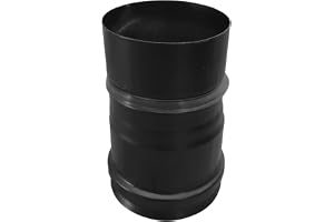 FIREFIX RES80/VBS pelletofrör, 80 mm, rostfritt stål, svart, kontakt