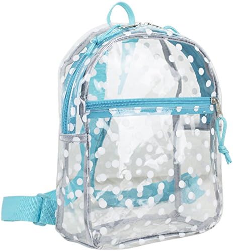 Eastsport Clear Mini Backpack, Mint Blue All Over Dots