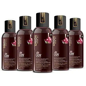 Lea Professional Skin Science Onion Black Seed Hair Oil - Controls Hair Fall - No Mineral Oil, Silicones & Synthetic Fragrance - (100ml, Pack of 5)