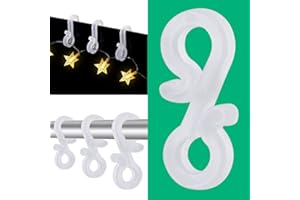 STCRERAG 100Pcs Mini Gutter Hooks,Christmas Gutter Hooks Light Clip Party Lights Hanger Outdoor Light Hooks Clips,S Plastic Clips Gutter Hanging Hooks for Christmas Decoration Seasonal Fairy Light