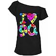 Zeetaq Ladies I Love The 80's T-Shirt Fancy Dress Costume Neon Festival Women's Outfit UK Size 8-26