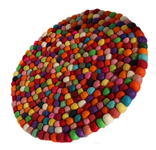 Filz Untersetzer Topf Untersetzer GROSS bunt 40 cm handgefertigt Fairtrade aus reiner Wolle, hitzebeständig