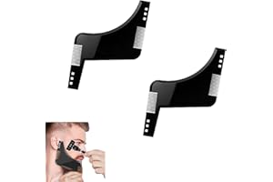 CEZKFH Bartschablone Herren 2 Stück Schwarz Bartschablone Und Bartpflege Set Für Männer | Bart Konturen Schablone, Rasierhilfe Für Kinderleichtes Schneiden Bartkamm Styling Tool