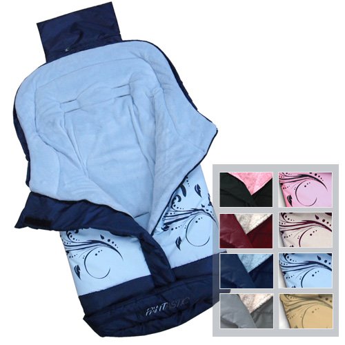 Infantastic Baby Sleeping Bag Winter Footmuff Warmer for Stroller Car Seat (Blue with pattern)