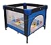 FoxHunter Baby Travel Playpen Infant Square Cot Bed Play Pen With Side Entry Portable Foldable Blue New