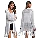 Produktbild KanLin Frauen Bluse Lace Loose Schal Kimono Strickjacke Top Cover Up (L, Weiß)