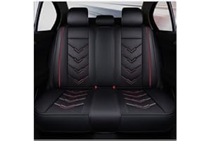 IBCEL Car Seat Covers 5 Seat Leather Fits for Volkswagen for VW Polo 2020-2022 Vehicle Seat Cover Full Set Cushion Front Rear Seat Protectors (Black Red)