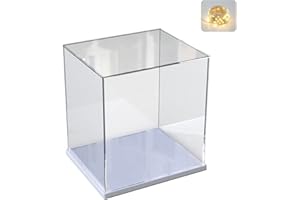 ELEPURE Transparent Display Case Acrylbox für Lego Action Figuren Funko Pop Modell Skulptur Transparente Acryl Vitrine für Sammlung Staubschutz Schaukasten Acryl für Aufbewahrungsspielzeug【Weiß,30×30×40cm】