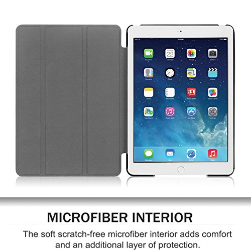 Fintie iPad Air 2 Hülle – Ultradünn Superleicht Smart Cover Schutzhülle Tasche Case mit Ständer und Auto Sleep / Wake Funktion für Apple iPad Air 2 (iPad 6 6th Generation), Fleur rouge - 2