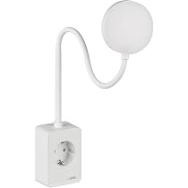 Lampada Da Lettura A Parete LED Con Braccio Flessibile A Collo D'oca, Bianco, In Alluminio Spazzolato, Salvaspazio Per Camera Da Letto