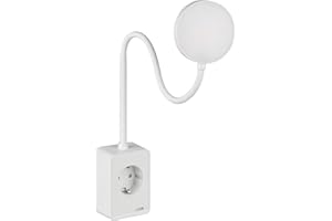 SEBSON Lámpara Enchufe Pared LED Regulable, Lampara de Lectura con Conector USB-C - Cuello de Cisne Flexible, Blanco Neutro 4000K, 4,5W, 420lm - Luz Nocturna Blanco