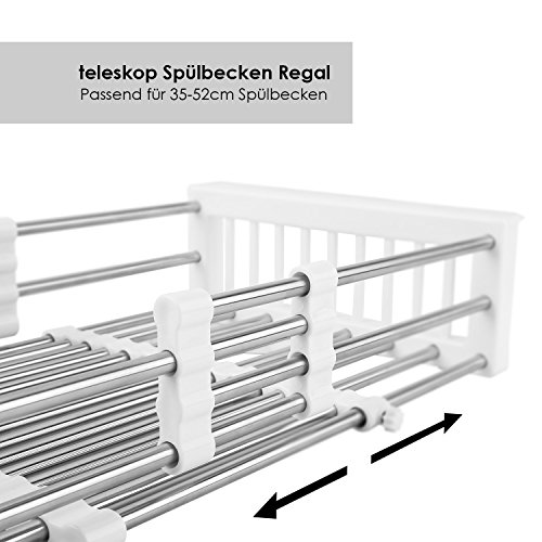 HOMFA Abtropfgestell Geschirrabtropfkorb Abtropfgitter Geschirrkorb Abtropfgestell Geschirr Abtropfkorb Abtropfschale Bestecksammler Abtropfständer Abtropfschale Spülablage - 4