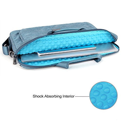 Laptophülle, Evecase 17.3 Zoll Universal Neoprene Gepolsterte Notebook Briefcase Laptop Schutzhülle mit Anzug-Gewebe / Ablösbaren Träger / Handgriff / Frontfach / Zubehörfächer für Lenovo Asus Acer HP – Himmelblau - 6