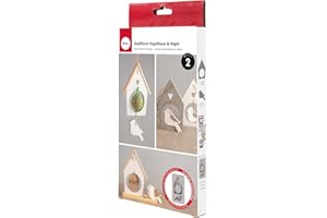 Rayher Silikon Gießform Vogelhaus + Vogel, Form mit 2 Einzelmotiven, Formgröße 14,5 x 26 x 2 cm, Ausgießen mit Kreativ-Beton, Schmuck-Beton, Raysin-Gießpulver, Gießharz, Wachs, 36171000