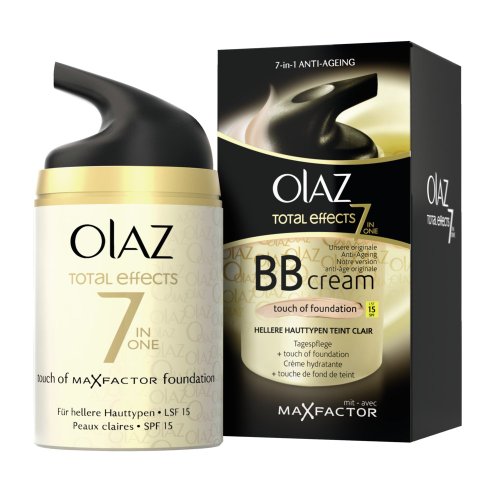 Olaz Total Effects BB Cream Touch of Foundation mit LSF 15, hellere Hauttypen, 50ml - 3