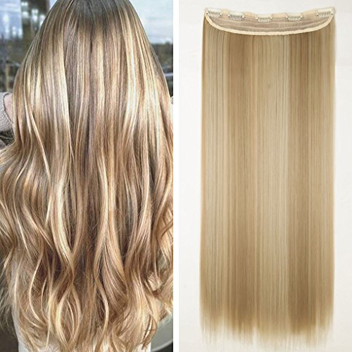 Extensiones de pelo largo, recto, rizado, ondulado, de una pieza, 5 clips, ideal para mujeres