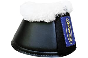 HKM Euroriding Hufglocken Neopren mit Kunstfell, schwarz