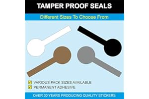 PRICE STICKERS Lollipop Shaped Tamper Proof Stickers - 10 x 28mm, White, Pack of 100 Security Tape Tamper Proof Seals Jar Seal Stickers Easy Peel Permanent Self Adhesive Takeaway Food Bag Security Seals for Retail