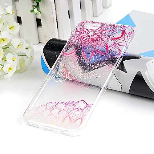 Badalink Case für iPhone 6/iPhone 6S(4,7 Zoll) TPU Handytasche Flexibel Glatt Weiche Gemalt Relief Schutzhülle Bumper Case Handycover Handyhülle Rose Blumen - 8