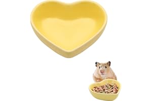 LuckyOpt Hamster Bowl, Ceramic Heart-shaped Pet Bowl, Washable Small Animal Food Water Bowls for Hamster, Guinea Pig, Gerbil, Hedgehog, Chinchilla, Parrot