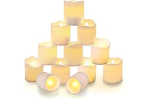 LiyuanQ LED Tea Lights Candles, 24 Pack Bright Battery Tea Lights Flameless LED Candle Lights Electric Fake Candle in Warm White and Wave Open Bulb Light for Wedding Table Gift Outdoor