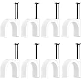 80 Pcs Staples for Cables, Wall Cable Staples, Round Cable Clips (8 mm) | Cable Clips,Electrical Cable Wall Clips,for Cable M