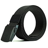 Duradero: construcción no metálica, sin níquel, cinturón hipoalergénico, se siente cómodo y fácil de llevar. Hebilla de plástico de alta calidad para una fácil y rápida limpieza en los puestos de control de seguridad. La hebilla no contiene ningún componente de metal, especialmente adecuado para alergia al metal, no es fácil de romper y agrietar.