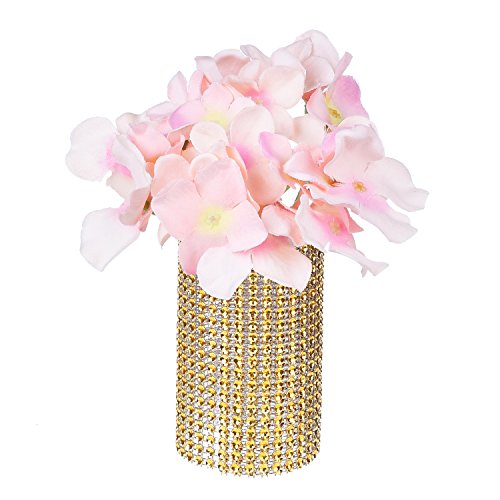 eBoot 4 Row 10 Yard Acrylrhinestone Diamant Band für Hochzeitstorten, Geburtstagsdekoration, Baby Bad Veranstaltungen und Kunsthandwerk Projekt (Gold) - 6