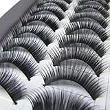 10 Pairs Handmade Makeup Natural Thick False Eyelashes Long Eye Lashes Extension