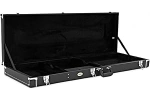 gear4music Estuche rígido para Guitarras Bajas - con Cierre y Forro de Felpa