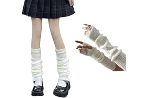 HSAJS Beinstulpen Armstulpen Set Damen Beinstulpen Pulswärmer Set Langer Beinwärmer Lange Fingerlose Handschuhe Bein Arm Stulpen Arm Handwärmer Legwarmer