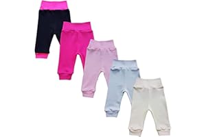 MEA BABY Unisex Baby Hose aus 100% Baumwolle im 5er Pack/Pumphose. Babyhose für Jungen Baby Hose für Mädchen, Schlupfhose