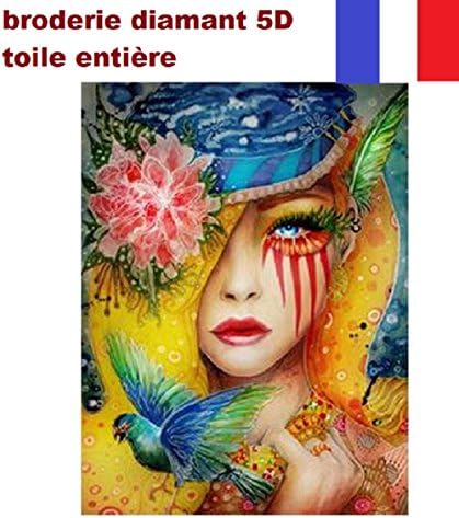 5D Diamond Embroidery Kit French Seller Lady Carnival 58 x 46 cm