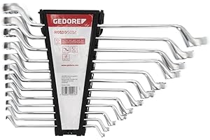GEDORE red zestaw kluczy podwójnych oczkowych, 12-częściowy, SW 6-32, stal chromowo-wanadowa, srebrny