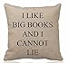 Produktbild Akhy Cotton Linen Square Decorative Throw Pillow Case Cushion Cover I Like Big Books and I Cannot Lie(Background Pattern) 18"X18"