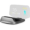 Dr.CarHome Car Universal HUD Head Up Display, OBD HUD Auto Projector Hud Navigation GPS Obd2 Ebod Speedometer Head up display Electronics Car accessories, For All Car