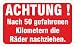 Produktbild Aufkleber Reifen Winterreifen Radmuttern Räder nachziehen nach 50 km 100 Stück